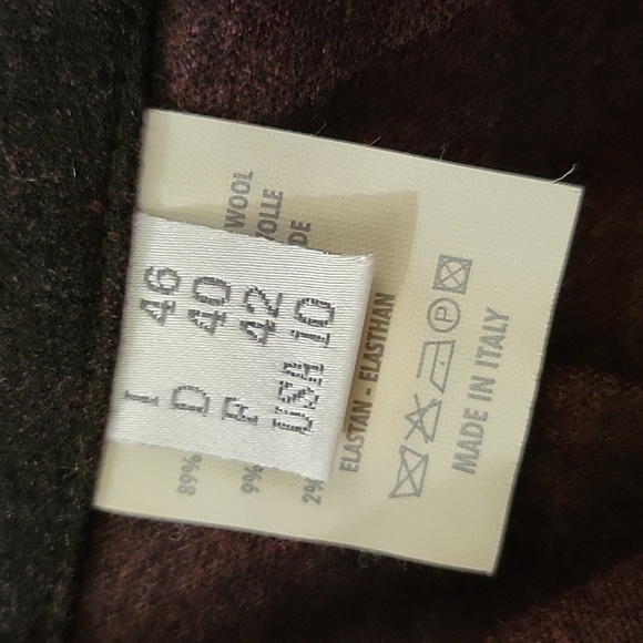 Vintage Giorgio's of Palm Beach Black & Wine Virgin Wool Blend Career Pants - 10 - Picture 11 of 12